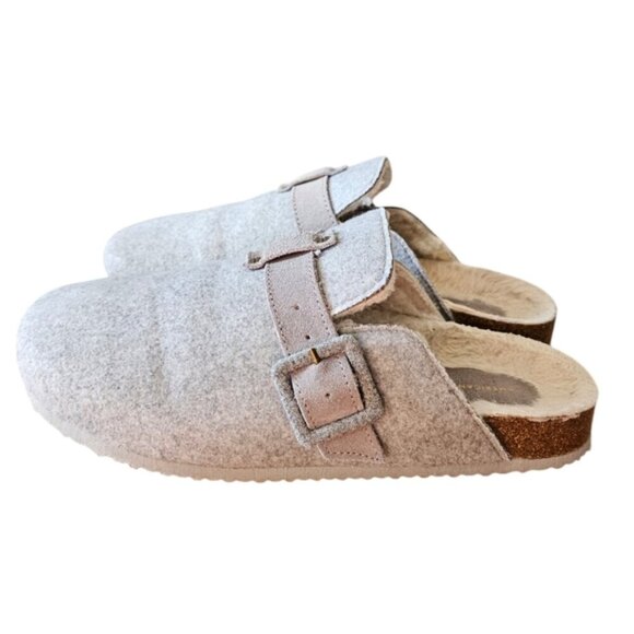 American Eagle Women's Felt Shearling Gray Clog Slip-on Shoes Size 10. - Picture 15 of 16